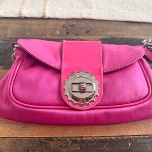 Emilio Pucci Fuchsia Clutch with Silver Accent